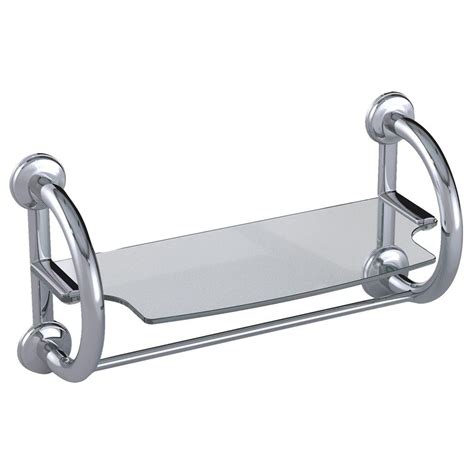 Grabcessories 3-in-1 25.5 in. x 1.25 in. Grab Bars and Towel Shelf in Chrome-61025 - The Home Depot