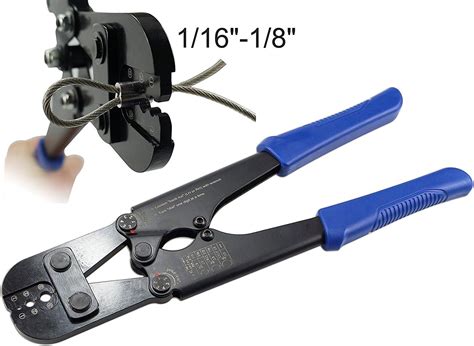 MUZATA Hand Crimper Tool for Stainless Steel Cable Railing Fittings for 1.6MM,2MM,2.4MM,2.8MM ...