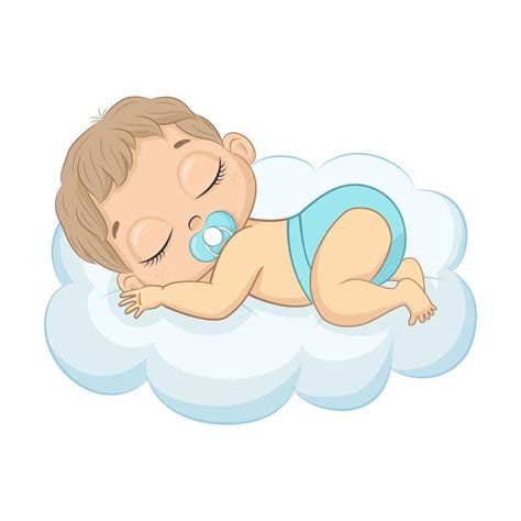 Cute newborn boy. Vector cartoon illustration. Baby Shower Deco, Baby Shower Parties, Baby Boy ...