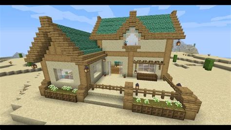 Minecraft Tutorial Video. A beautiful Sandstone House for a village in ...