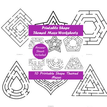 2D Shape Maze Worksheets by Creative Fun | TPT