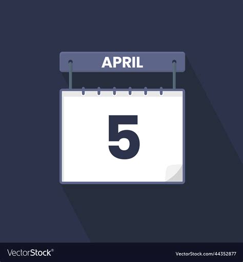 5th april calendar icon april 5 calendar date Vector Image