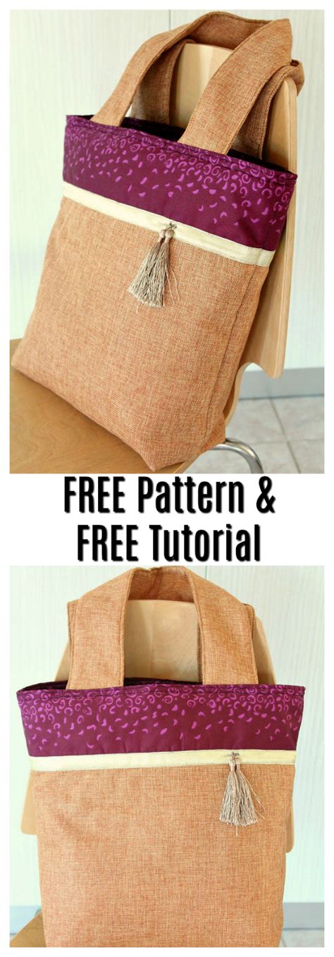 Easy Burlap Tote Bag FREE sewing pattern & tutorial - Sew Modern Bags