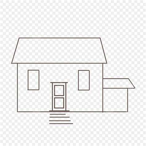 House Line Drawing Vector Art PNG, Line Drawing Small House, Clipart ...