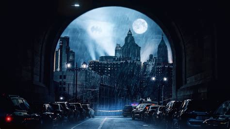 🦇 NIGHT GOTHAM CITY AMBIENCE | Relaxing Rain and Thunder Sounds for ...