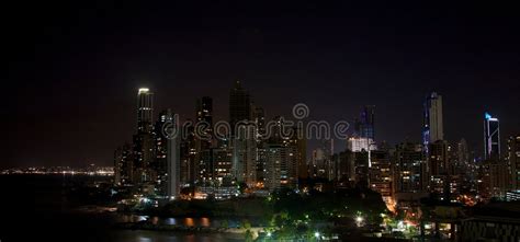 Panoramic View of Panama City Skyline at Night - Panama City, Panama ...