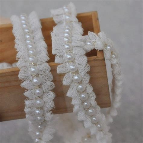 2 Yards Width 2cm Ivory Lace Trim,beaded Lace,pearl Lace Trim,lace for DIY Dress,for Flowers57-5 ...