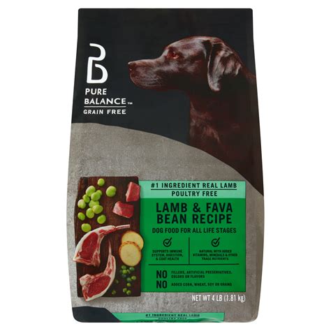 Pure Balance Lamb & Fava Bean Recipe Dry Dog Food, Grain-Free, 4 lbs ...