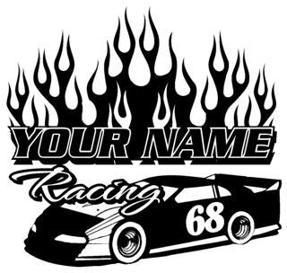 Personalized Late Model Racing v4 Decal Sticker