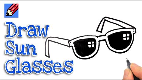 How to draw Sun Glasses Real Easy - Step by Step