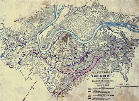 Chattanooga. A chart of the battle Painting by Robert Knox Sneden