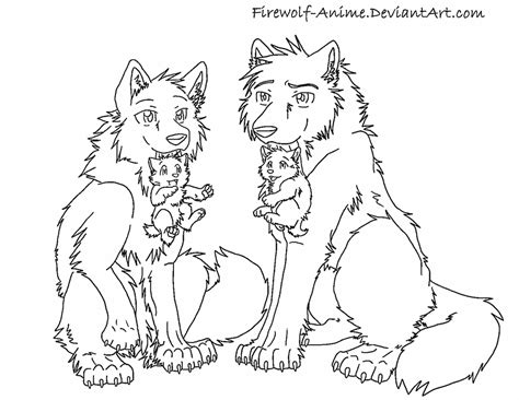 Cute little family : ) | Anime wolf, Wolf coloring pages, Cute wolf ...