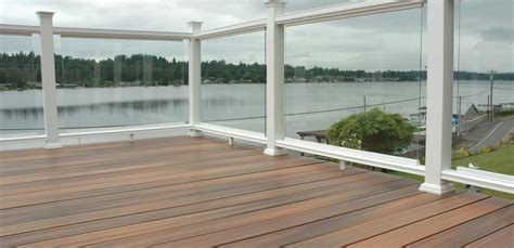 fiberon horizon white with plexiglass panels vinyl deck railing