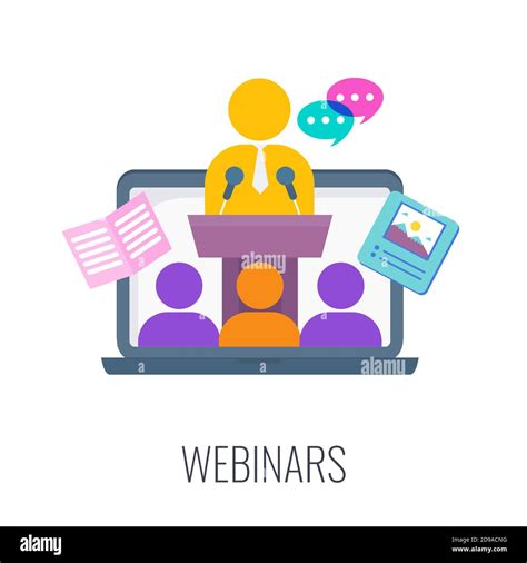 Webinar icon. Online meeting. Trendy flat vector style Stock Vector ...