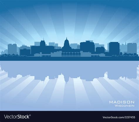 Madison Wisconsin skyline city silhouette Vector Image