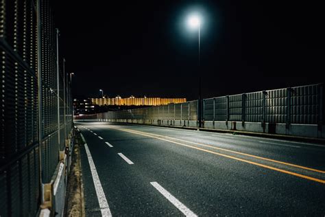 Browse Free HD Images of Empty And Enclosed Highway At Night