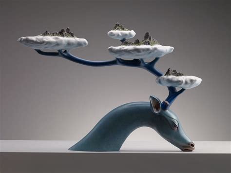 Surreal Animal Sculptures Carrying Monumental Elements of Nature by Wang Ruilin — Colossal