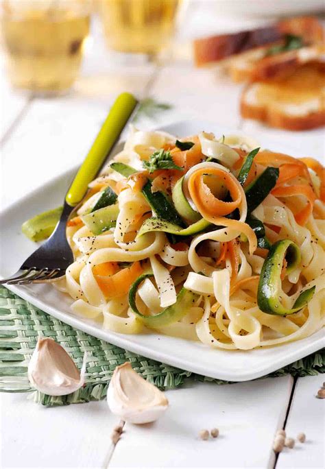 Spring Vegetables Tagliatelle Pasta in Mustard Lemon Basil Sauce by ...