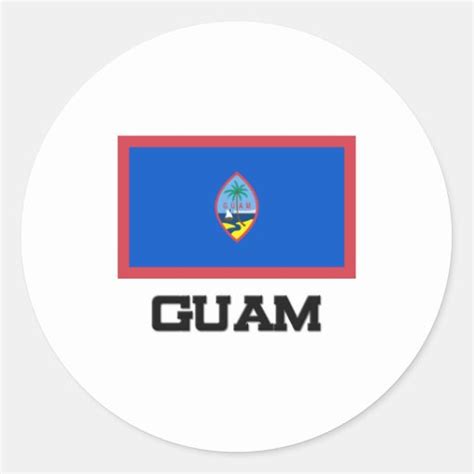 Guam Flag Classic Round Sticker | Zazzle