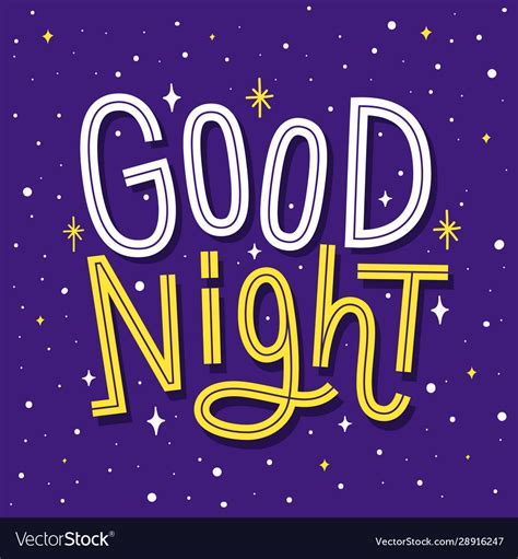 Good night phrase on sky with stars Royalty Free Vector