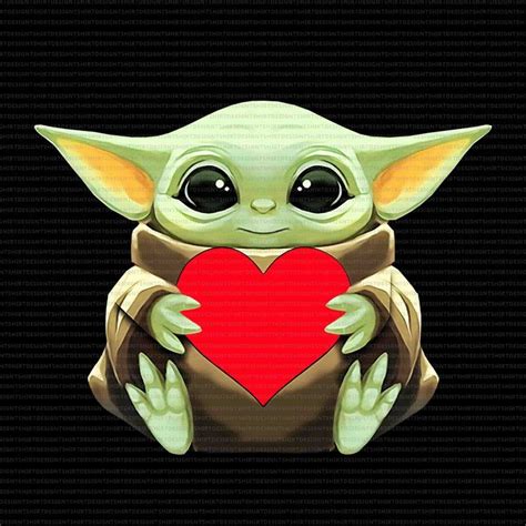 Baby Yoda Heart Fiber Arts Art & Collectibles trustalchemy.com