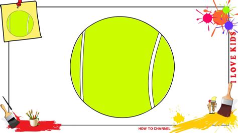 How to draw a tennis ball EASY & SLOWLY step by step for kids - YouTube