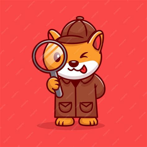 Premium Vector | Cute Corgi Dog Detective With Magnifying Glass