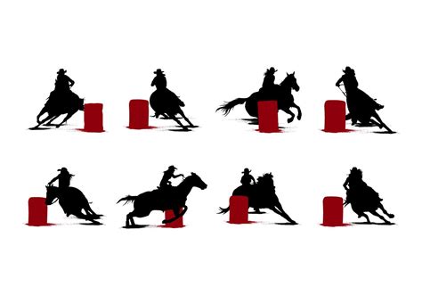 Free Barrel Racing Silhouettes Vector 127383 Vector Art at Vecteezy