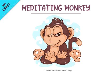 ArtStation - Meditating Cartoon Monkey. Crafting, Sublimation. | Artworks