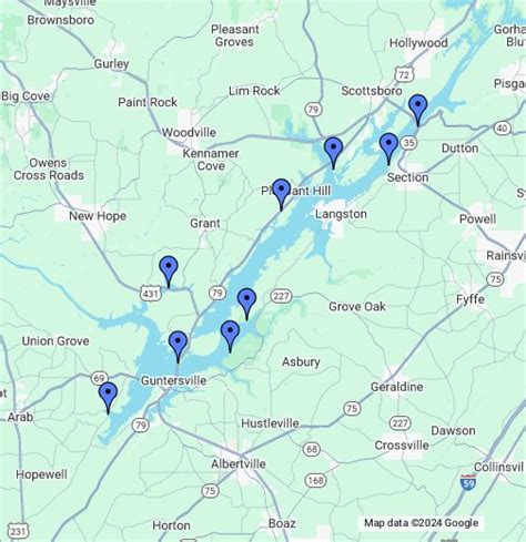 Map Of Guntersville Lake - Draw A Topographic Map