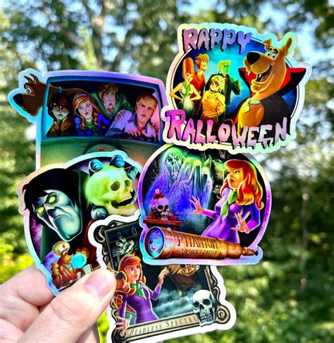 Scooby-doo 5 Sticker Set: Mystery Machine, Halloween, Headless Spectre, Phantom, Ghost of Elias ...