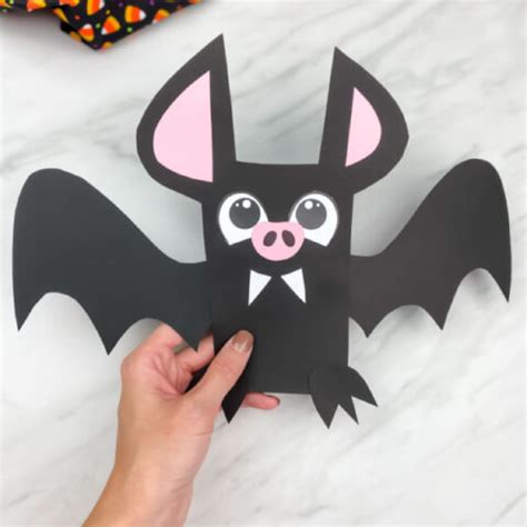 Easy Preschool Bat Craft For Halloween [Free Template]