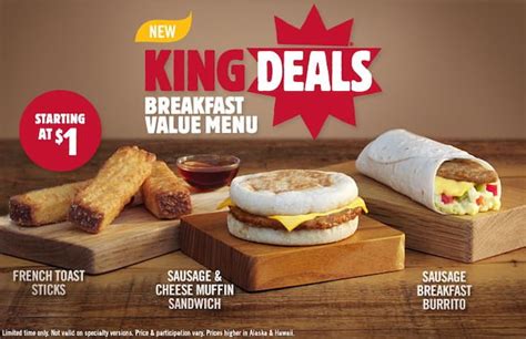 Burger King Breakfast Menu With Combo Meals and Pricing