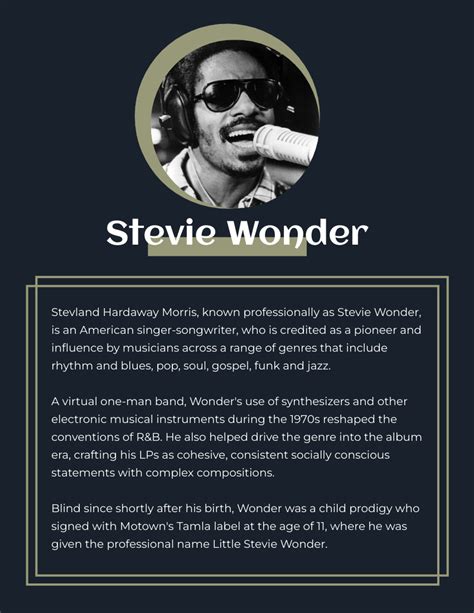 Stevie Wonder Biography | Biography Template