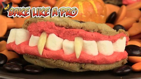 Dracula's Teeth Halloween Cookies Recipe - YouTube