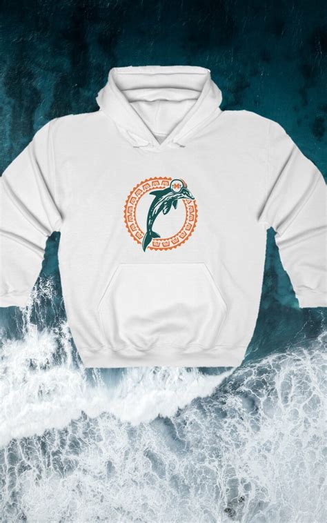 Miami Dolphins Throwback Retro Logo Hooded Sweatshirt Tua | Etsy