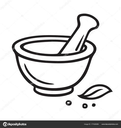 Mortar and pestle Stock Vector by ©Sudowoodo 177429288