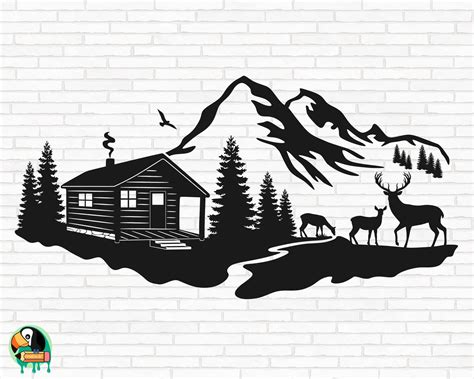 Winter Log Cabin SVG Camping Lodge Svg Outdoor Svg Mountain - Etsy UK