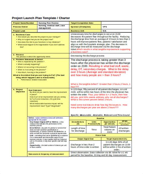 Six Sigma Project Charter Template