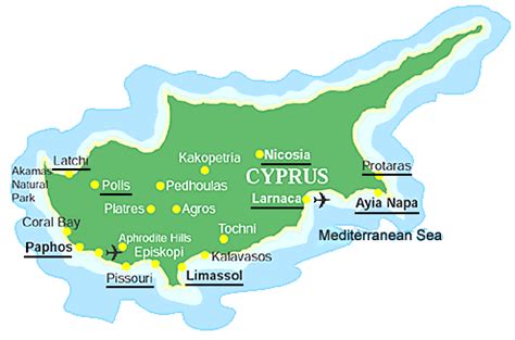 Map Of Cyprus Resorts