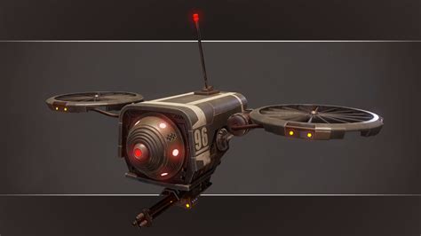 pbr sci-fi military drone 3d model