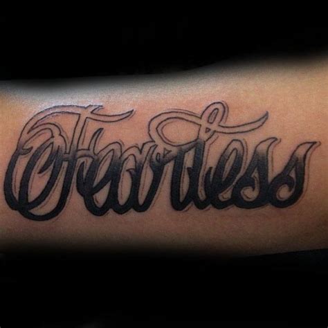 20 Fearless Tattoo Designs For Men - Powerful Word Ink Ideas