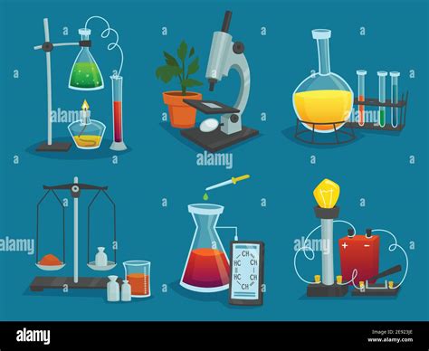 Design icons set of laboratory equipment for science experiments vector ...