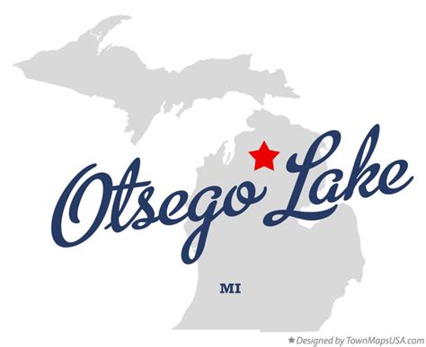 Map of Otsego Lake, MI, Michigan