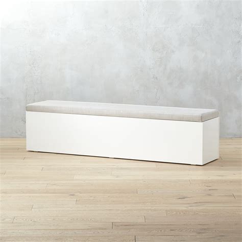 Catch-All Large White Storage Bench - CB2 | Havenly