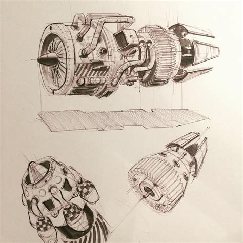 Pulling together some references 🚧 jet engine doodles #sketch #drawing ...