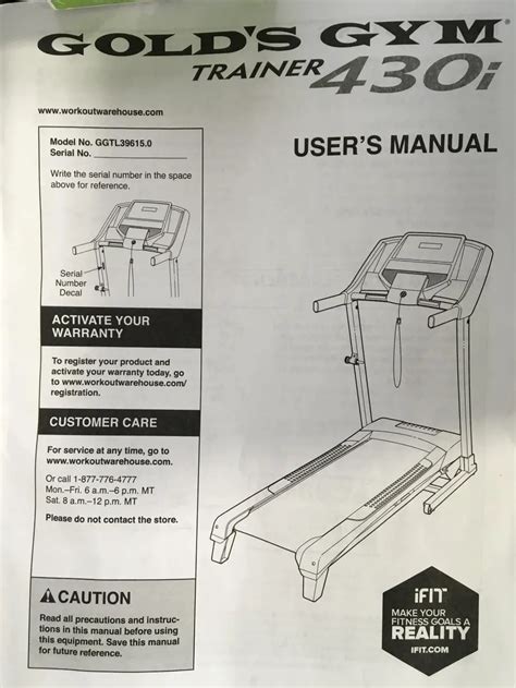 Gold's Gym Trainer 430I Treadmill With Ifit Bluetooth Manual - Grooming ...