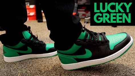 Jordan 1 Low Lucky Green Unboxing + On Feet! - YouTube