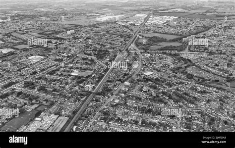 Gorgeous Aerial View of Luton City of England UK at Sunset Time, Colourful Clouds high angle ...