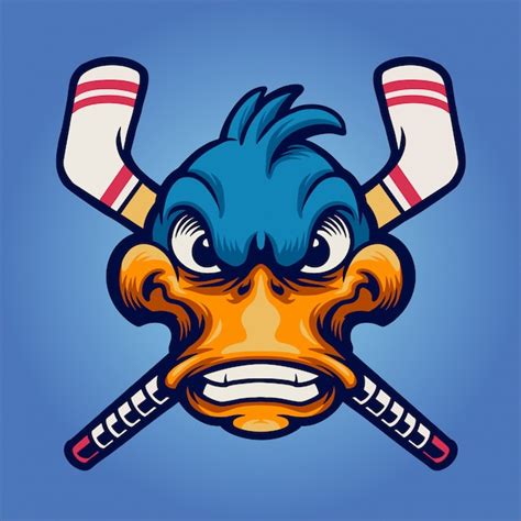 Premium Vector | Duck for hockey mascot